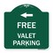 Signmission Free Valet Parking W/ Left Arrow, Green & White Aluminum Sign, 18" x 18", GW-1818-23943 A-DES-GW-1818-23943 - alternate 1